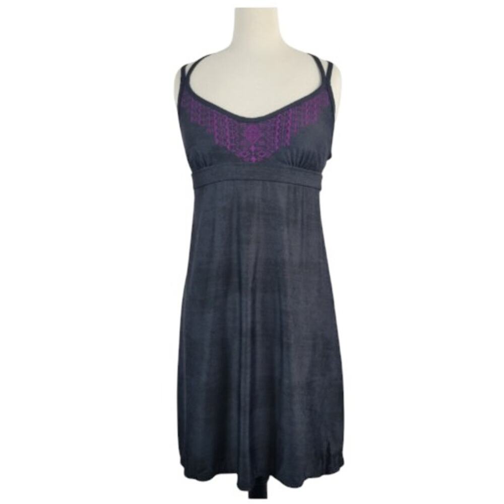 Athleta Coastline Swim Dress Printed Purple Black M